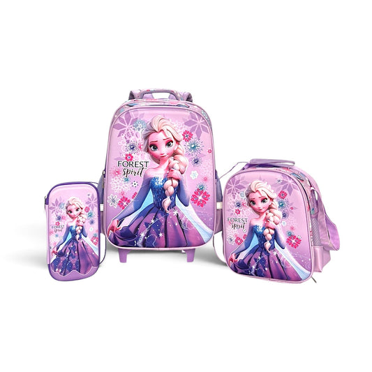 Sac à dos à roulettes violet pour enfants